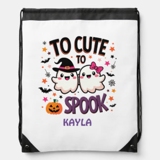 Too Cute to Spook Halloween Ghosts Trick or Treat Drawstring Bag
