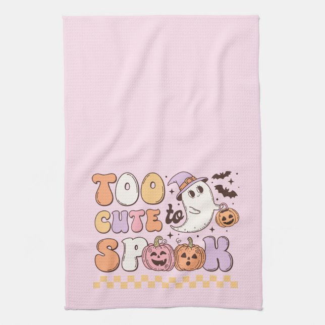 Too Cute to Spook Halloween Kitchen Towel (Vertical)