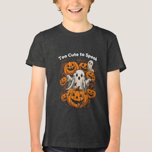Too cute to spook!-Halloween Tri-Blend Shirt (Front)