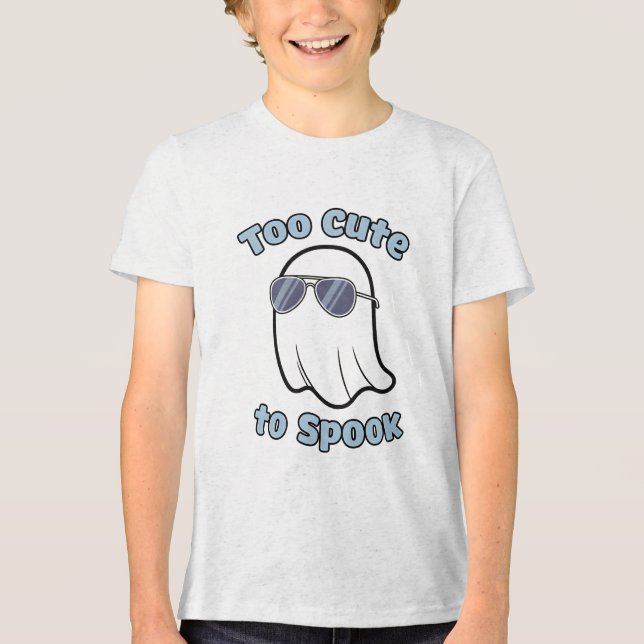 Too cute to spook Halloween Tri-Blend Shirt (Front)