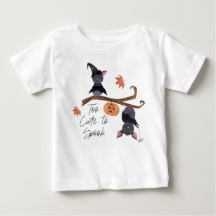 Too Cute to Spook Halloween Watercolor Bats Baby Baby T-Shirt