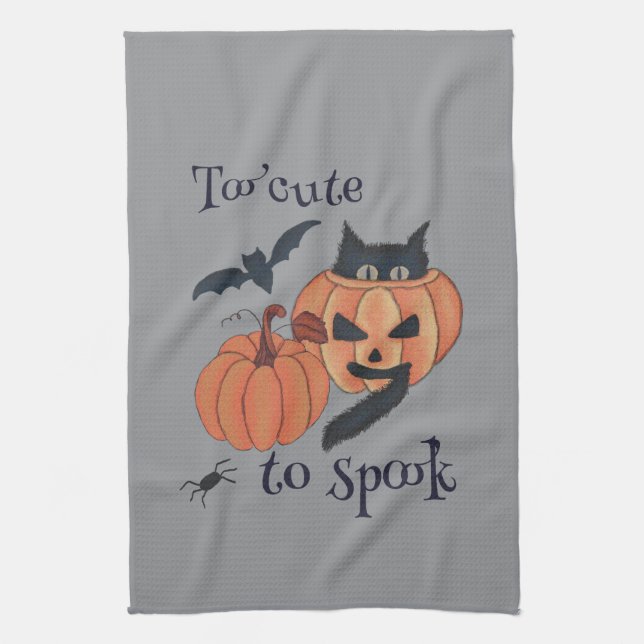 Too cute to spook  kitchen towel (Vertical)