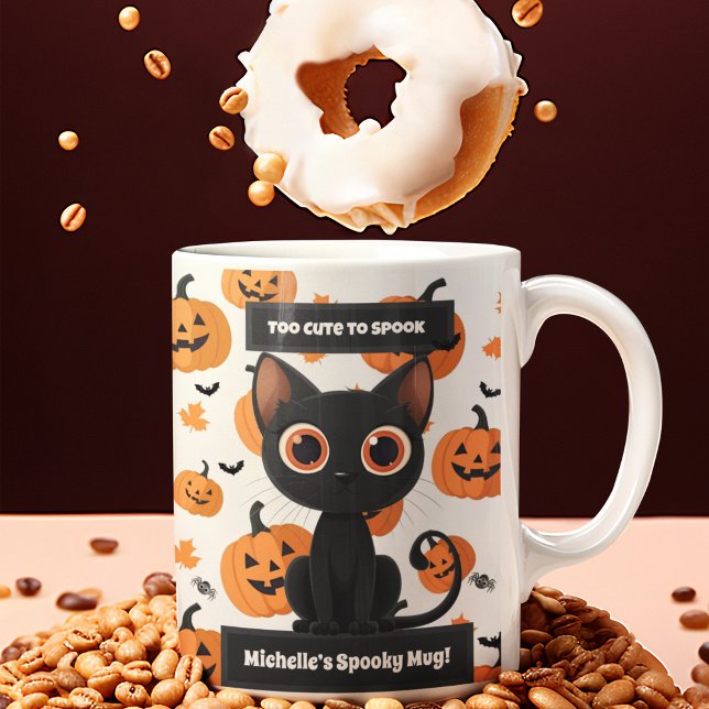 Too Cute to Spook Mug – Personalized Halloween Cat (Creator Uploaded)