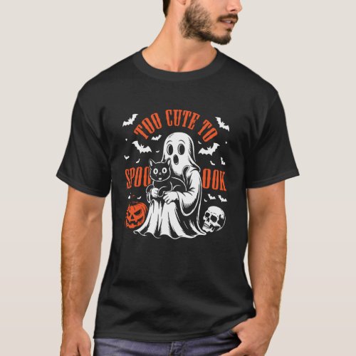Too Cute to Spook Pet Funny Cat Paw Halloween Spoo T-Shirt