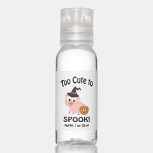 Too Cute to Spook  Pig Witch and Pumpkin Hand Sanitizer