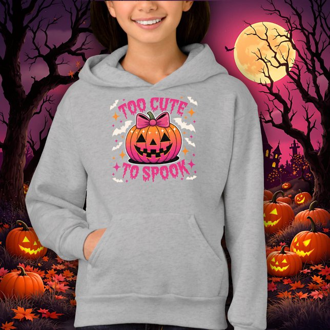Too Cute to Spook Pink Coquette Halloween Pumpkin Hoodie (Creator Uploaded)