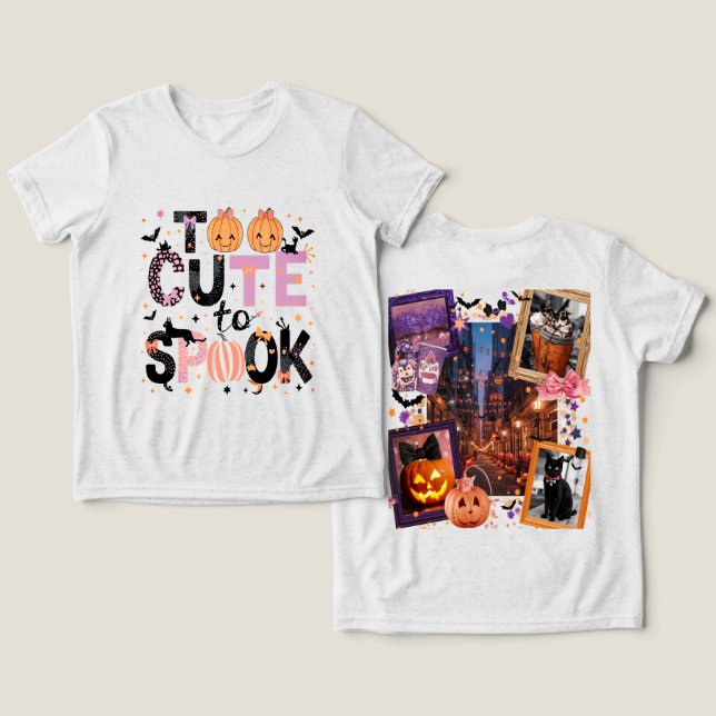 Too Cute To Spook Purple Spooky Glitter Tri-Blend Shirt (Design Front & Back)