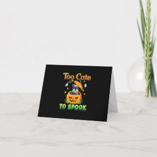 Too Cute To Spook Schnauzer Dog Halloween Pumpkin Letterpress Thank You Card