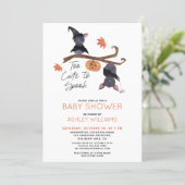Too Cute to Spook Watercolor Bats Baby Shower Invitation (Standing Front)