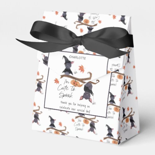 Too Cute to Spook Watercolor Bats Childs Birthday Favor Boxes
