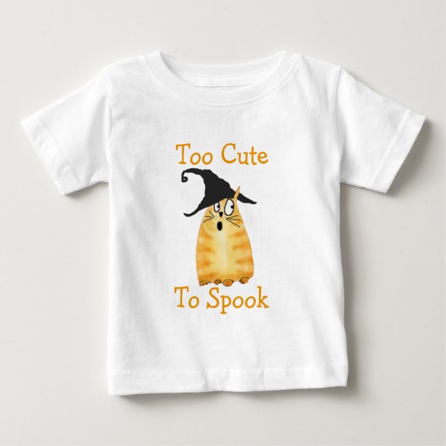 Too Cute To Spook Witch Cat Shirt (Front)