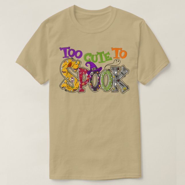 Too Cute To Spooky Kids Toddler Boys Girls Hallowe T-Shirt (Design Front)