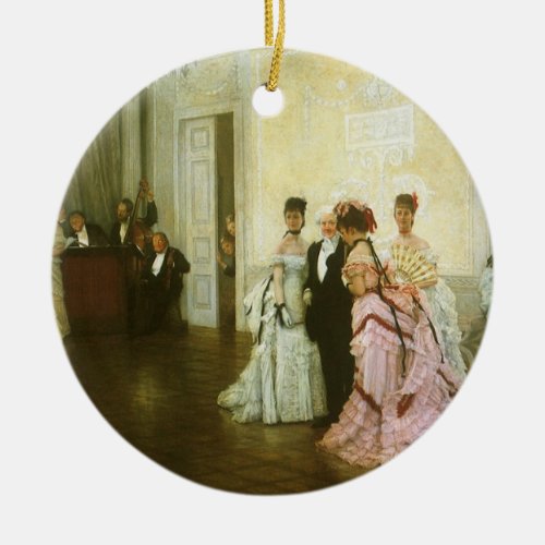 Too Early by James Tissot Vintage Victorian Art Ceramic Ornament