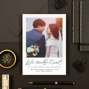 Too Excited Editable Color Wedding Announcement