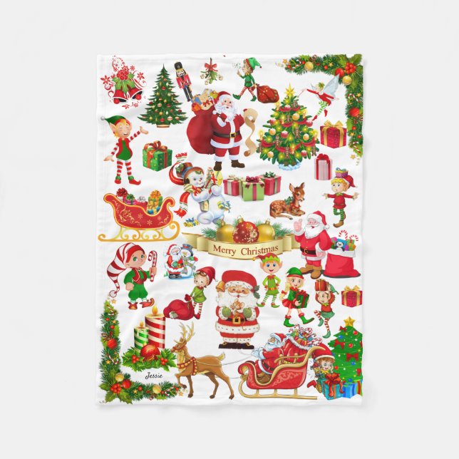 Too Excited To Sleep Find It Christmas Blankie Fleece Blanket (Front)