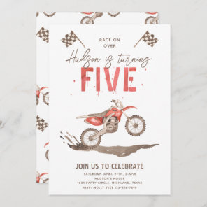 Too Fast 5th Birthday Invitation | Bike Party