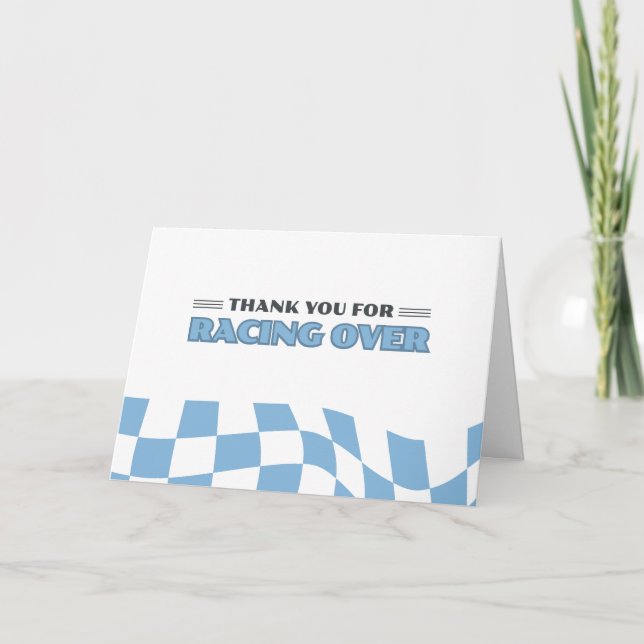 Too Fast Race car theme thank you card  (Front)