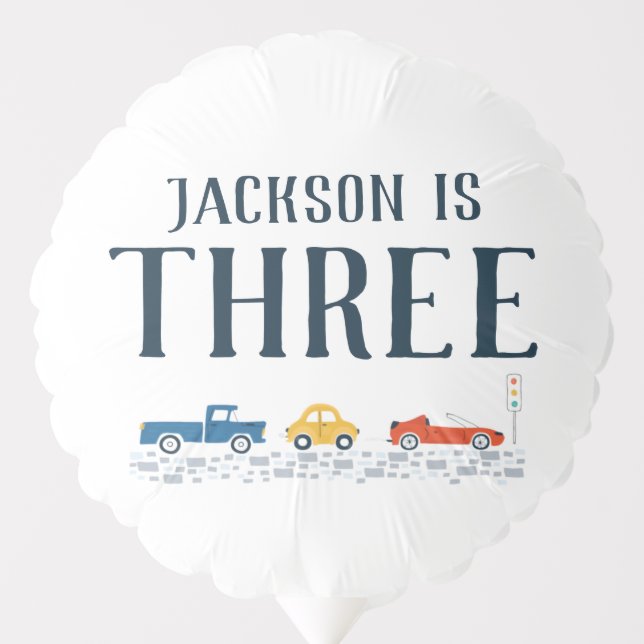 Too Fast Third Birthday Balloon (Front)