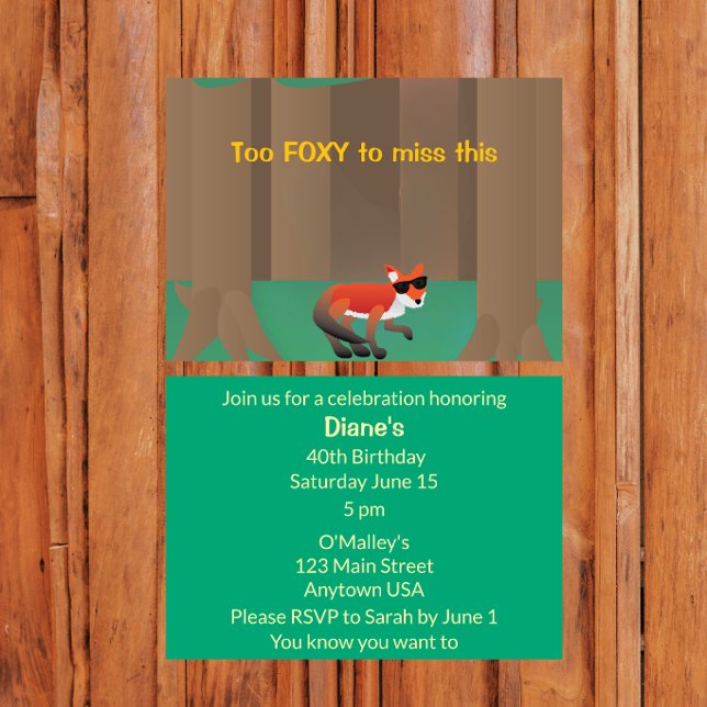 “Too Foxy for This” Sassy Party Invitation (Creator Uploaded)