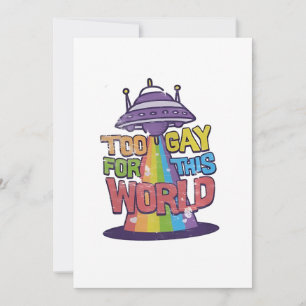 Too Gay For This world Funny LGBT Alines UFO Holiday Card