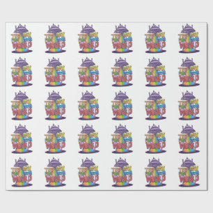Too Gay For This world Funny LGBT Alines UFO  Wrapping Paper