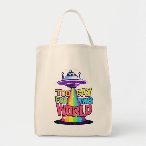Too Gay For This World Queer Ally Shirt Retro Tote Bag