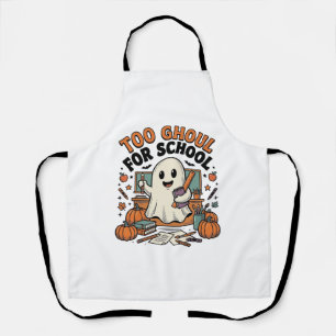 Too Ghoul For School Vintage Ghost Teacher Hallowe Apron