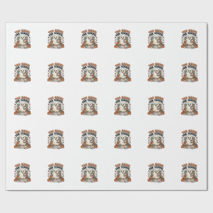 Too Ghoul For School Vintage Ghost Teacher Hallowe Wrapping Paper