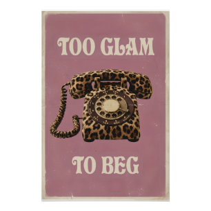 Too Glam To Beg Retro Pink Leopard Print Telephone