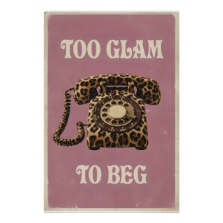 Too Glam To Beg Retro Pink Leopard Print Telephone