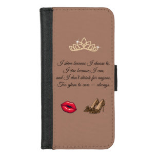 Too Glam To Care – Chic Quote iPhone 8/7 Wallet Case