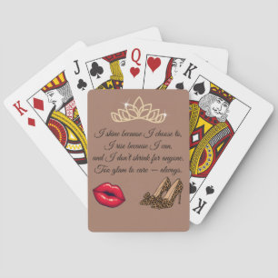 Too Glam To Care – Chic Quote Poker Cards