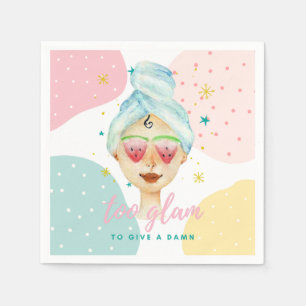 Too Glam To Give A Dam Funny Cute Beauty Meme Girl Napkins