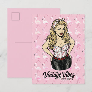 Too Glam to Give a Flock 🦩 Postcard