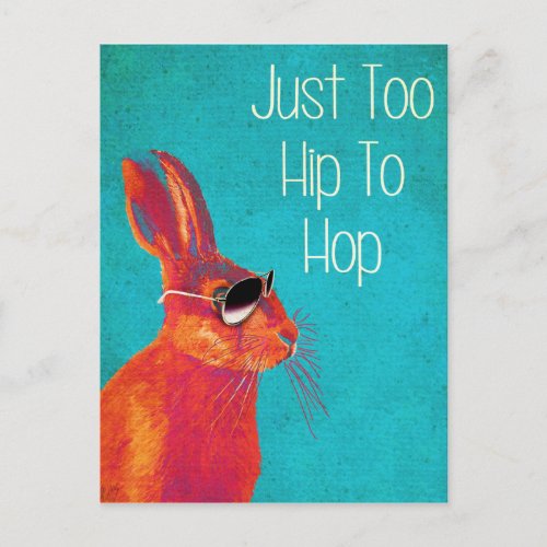 Too Hip To Hop Blue Postcard