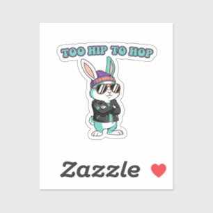 Too Hip To Hop Funny Cool Bunny With Sunglasses Sticker