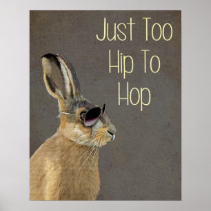 Too Hip To Hop Grey Poster
