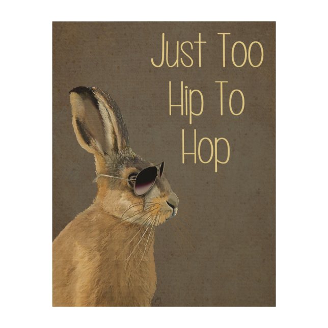 Too Hip To Hop Grey Wood Wall Decor (Front)