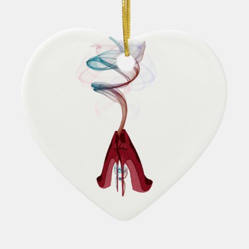 Too Hot Red Stiletto Shoes Art Ceramic Ornament