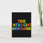Too Intelligent For Homework Funny School Kids Tee Card