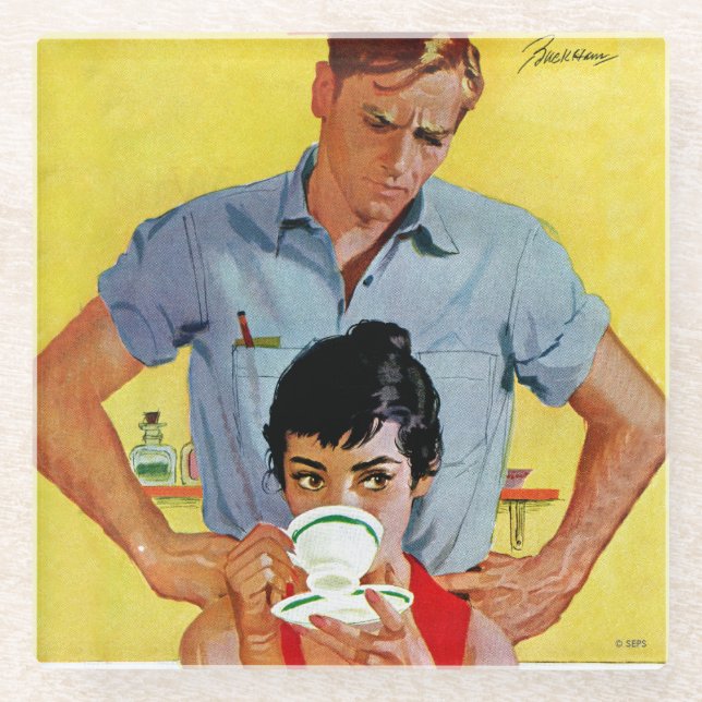 Too Late To Make Up Glass Coaster (Front)