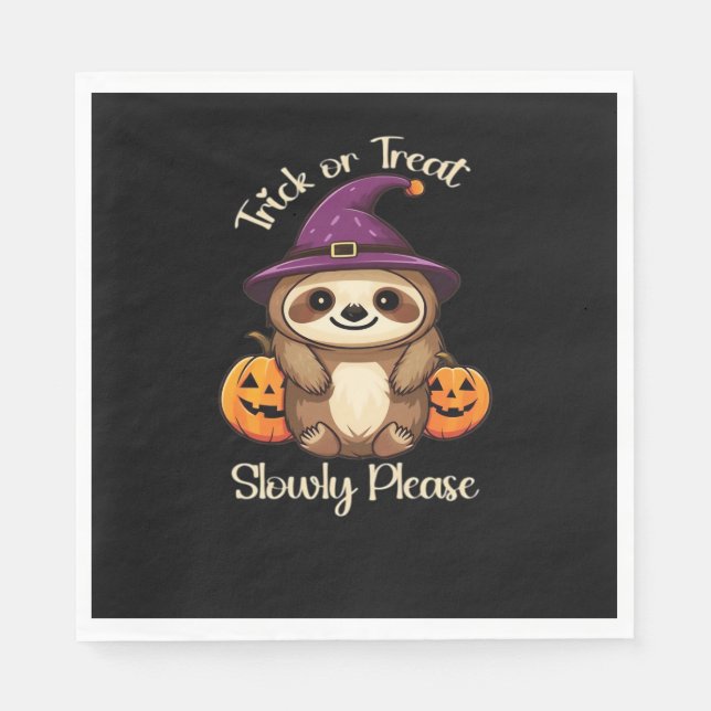 Too Lazy to be Scary Cute Halloween Sloth Classic  Napkins (Front)