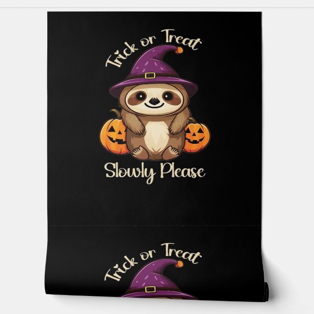 Too Lazy to be Scary Cute Halloween Sloth Classic  Wallpaper (Unrolling)
