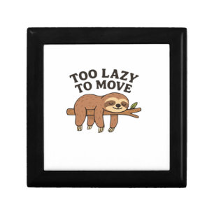 Too Lazy To Move � Cute Retro Cartoon Sloth Design Gift Box