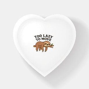 Too Lazy To Move � Cute Retro Cartoon Sloth Design Paperweight