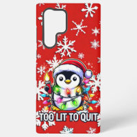 Too Lit to Quit Christmas Penguin