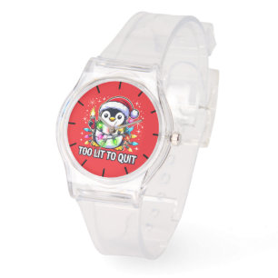 Too Lit to Quit Christmas Penguin Watch
