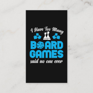 Too Many Board Games Chess Dice Game Lover Business Card