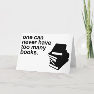 too many books card