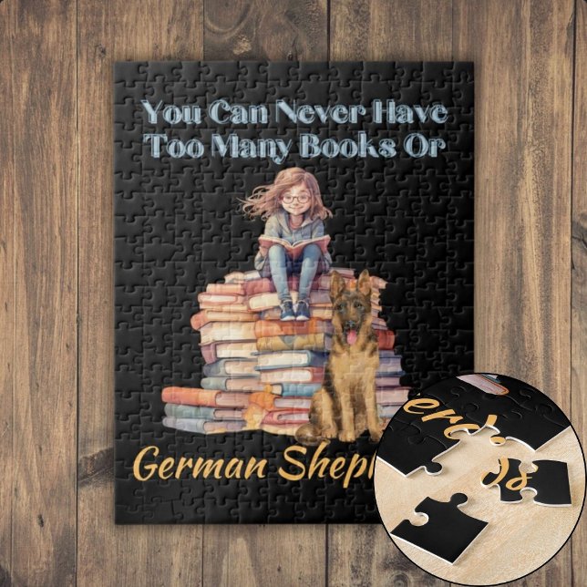 Too Many Books German Shepherd Jigsaw Puzzle (Too Many Books German Shepherd Jigsaw Puzzle)
